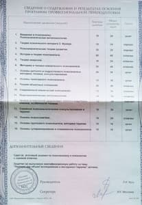 Документ об образовании: Институт Психологии и Психоанализа на Чистых прудах 2019-2023. Программы. Теория и техника современного психоанализа. Современный психоанализ и Психоаналитическая психосоматика, скан 3 из 4
