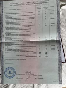 Документ об образовании: АНО "Альянс специалистов помогающих профессий "Энергия смыслов" программа: "Метод десенсибилизации и переработки движением глаз EMDR/ДПДГ в профессиональной деятельности психолога", скан 3 из 4