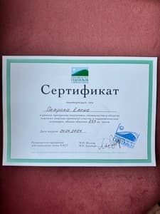 Документ об образовании: Уральский институт Гештальта и современной психологии, скан 2 из 4