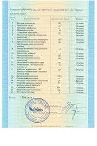Документ об образовании: «САНКТ-ПЕТЕРБУРГСКИЙ ИНСТИТУТ ДОПОЛНИТЕЛЬНОГО ПРОФЕССИОНАЛЬНОГО ОБРАЗОВАНИЯ ДЛЯ ПСИХОЛОГОВ И ПСИХОТЕ, скан 3 из 3