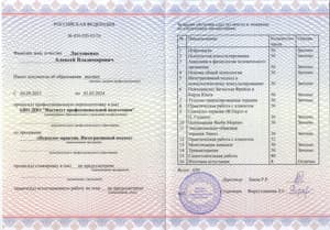 Документ об образовании: Диплом о профессиональной переподготовке по программе "Психолог-практик. Интегративный подход, скан 1 из 2