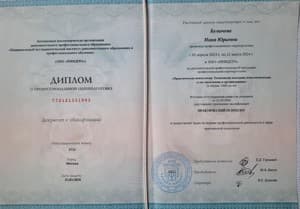 Документ об образовании: АНО НИИДПО, скан 1 из 3