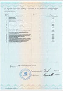 Документ об образовании: Межрегиональный институт подготовки кадров (психолог-консультант), скан 2 из 2